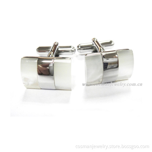 Rhodium plating designer engraved custom cufflinks